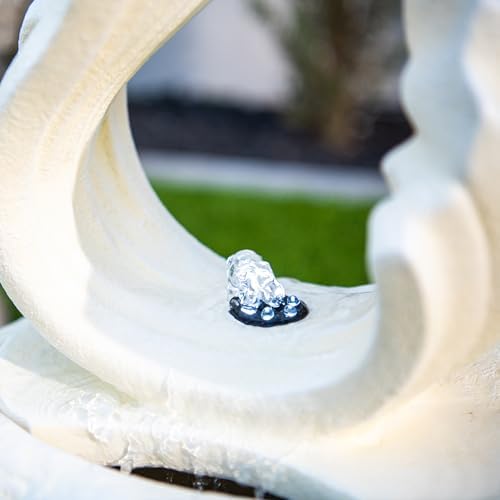 XBrand 25 Inch H White Stone-Look Fountain with LED Light