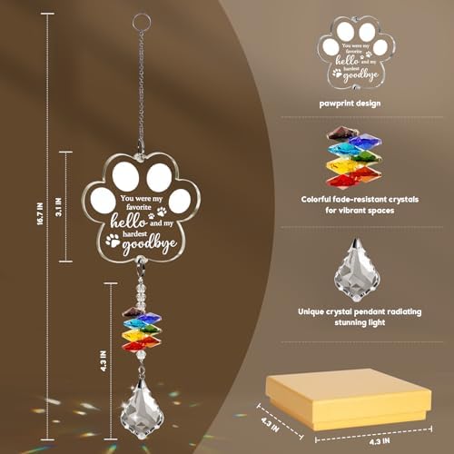 Pet Loss Sympathy Suncatcher with Paw Design