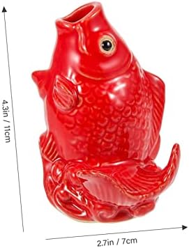 TOYANDONA Ceramic Carp Fountain Ornament for Garden Decor