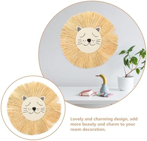 Cabilock Woven Cartoon Lion Wall Hanging Decor
