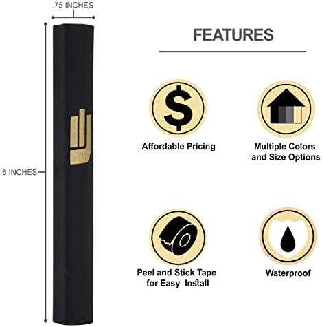 AS Mezuzah Black Aluminum Case with SHIN Design