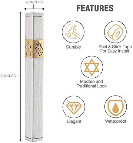 AS Mezuzot Aluminum Mezuzah Case Pomegranate Design