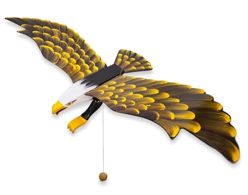 WitnyStore 24 Inch Blue Crane Wooden Bird Mobile