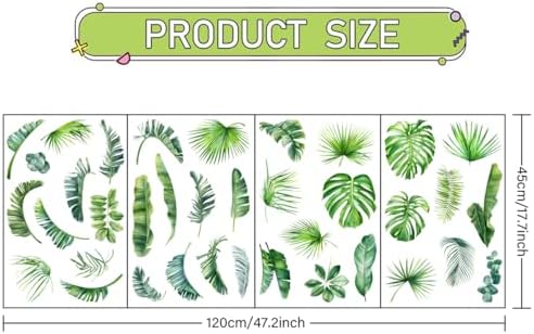 MEFOSS Removable Green Monstera Leaf Wall Decals