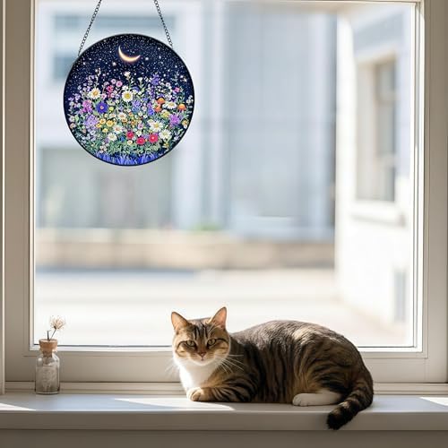 Stained Glass Window Hanging - Wildflowers 8 Suncatcher