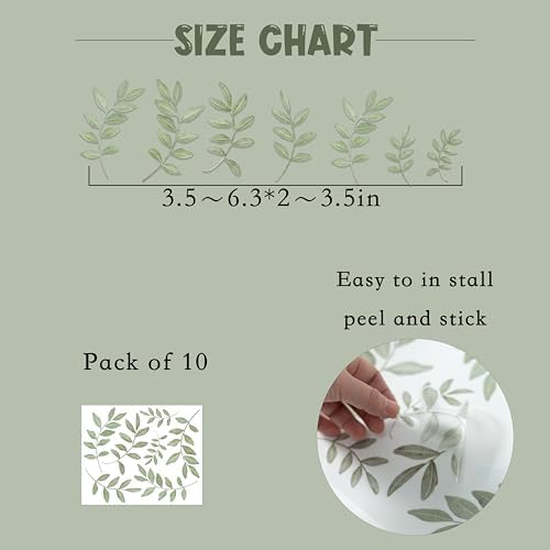 Vgaruint Green Leaves Wall Decals - Boho Decor