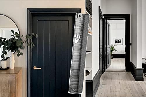5 Piece Mezuzah Case Holder with Black and Silver Design