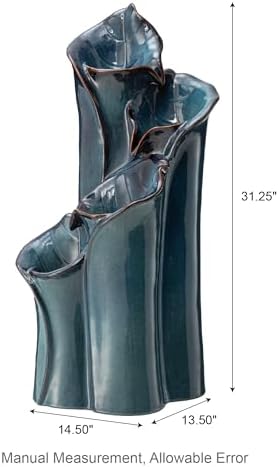 Glitzhome 3125 Inch H Outdoor Fountain with LED Lights and Pump