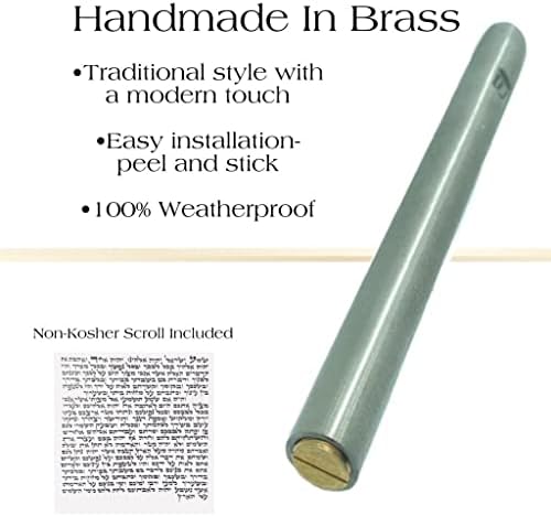 AS Brass Mezuzah Case With Scroll Door Weatherproof Decor