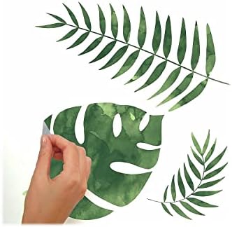 RoomMates RMK3655SCS Palm Leaves Wall Decals Green 4 Sheets