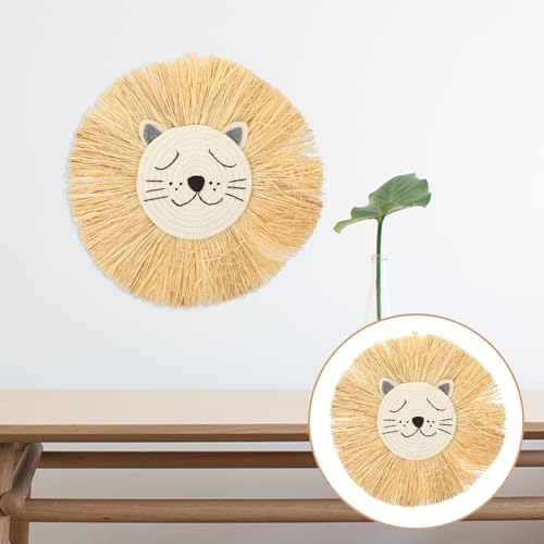 Cabilock Woven Cartoon Lion Wall Hanging Decor