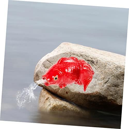 TOYANDONA Ceramic Carp Fountain Ornament for Garden Decor