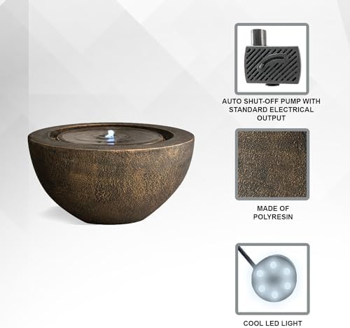XBrand 198 W Round Sphere Water Fountain with LED Light