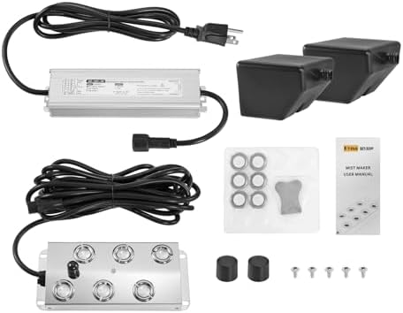 Dyna-Living 6 Head Ultrasonic Fogger with Float IP67 Waterproof Mist Maker