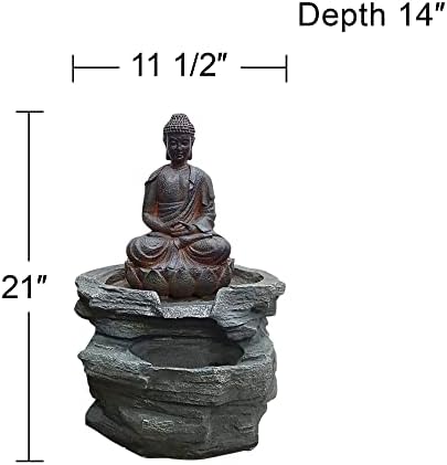 John Timberland Sitting Buddha 21 Inch Outdoor Water Feature