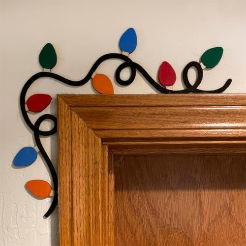 2024 Wooden Christmas Door Topper with Santa and Reindeer Design