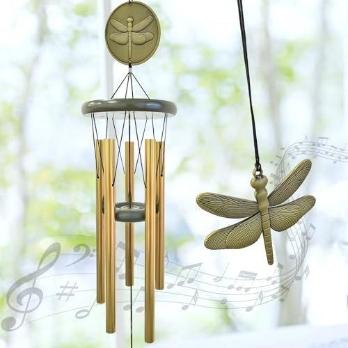 Dragonfly Wind Chimes for Outdoor 32 Inch Decor