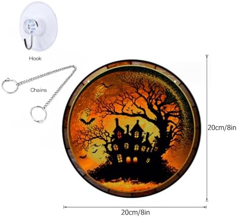 Haunted Acrylic Window Hanging Ghost Castle Halloween Decor