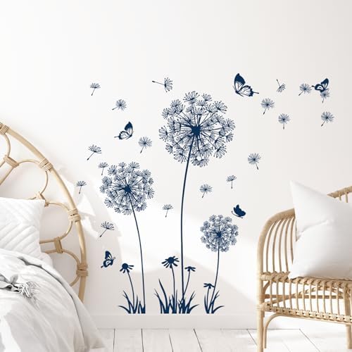 2 Sheet Dandelion Wildflower Wall Decals Blue