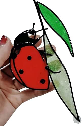 Stained Glass Ladybug Suncatcher Indoor Outdoor Decor