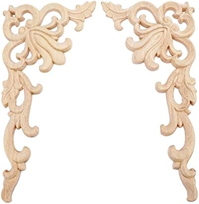 MUXSAM 1-Pair Wood Carved Onlays 787x394 Inch Decorative Accents