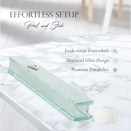 Modern Glass Mezuzah Case for Door with Shattered Design