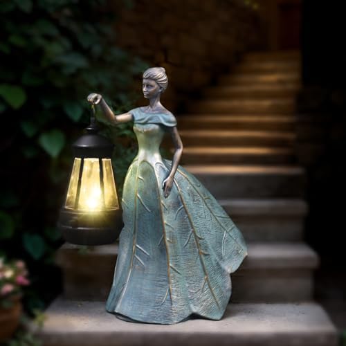 Fairy Garden Statue with Solar Lights and Resin Details