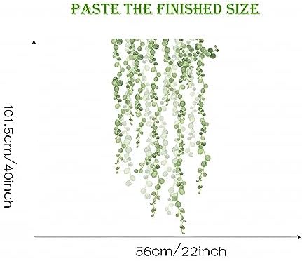 Sacinora Hanging Green Vine Leaves Wall Sticker