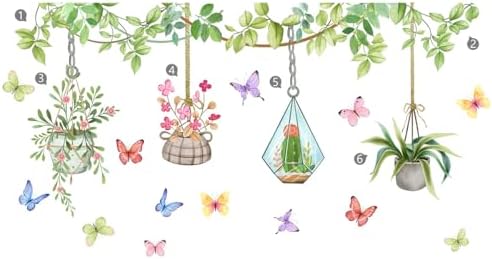 Runtoo Potted Plants Window Clings Wall Decor