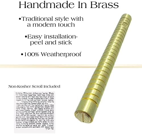 AS Brass Mezuzah Case with Scroll 7 Inches Gold 1