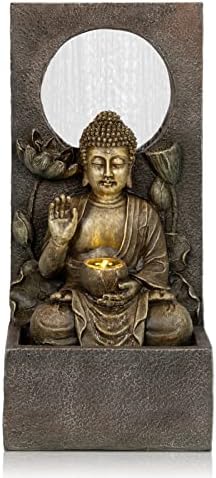 Ferrisland Buddha Waterfall Fountain Gold 276 Inch H