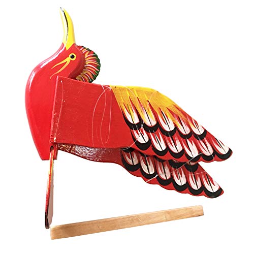 WitnyStore 24 Inch Red Yellow Hoopoe Wooden Mobile
