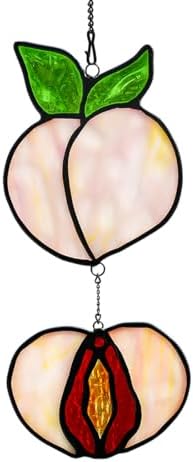 EPOGIFTS Peach Stained Glass Suncatcher for Window