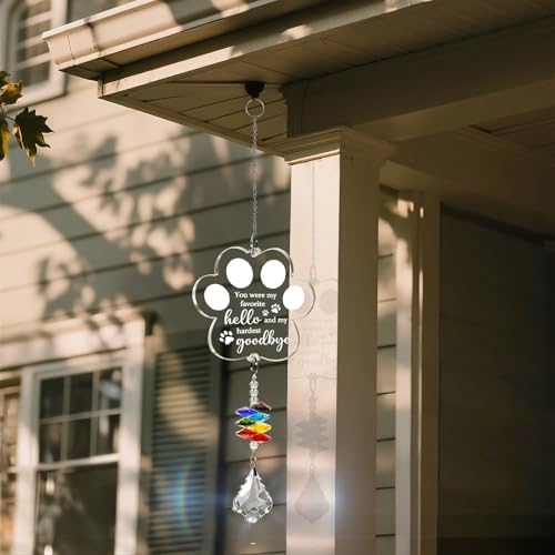 Pet Loss Sympathy Suncatcher with Paw Design