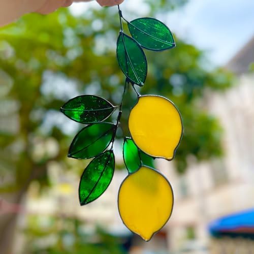 Lemon Leaf Green Artificial Plants Suncatcher Decor