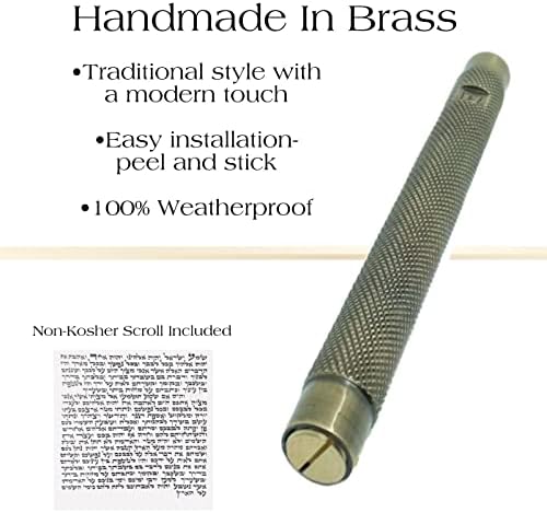 AS Brass Mezuzah Case With Scroll 9 Inches