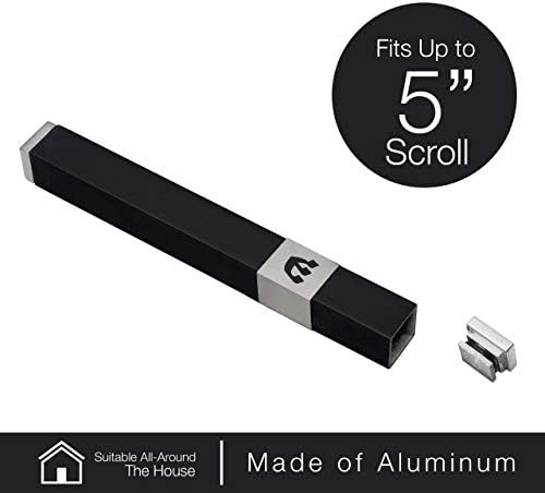 AS Mezuzah Case with Modern Shin Design Black 6 Inches