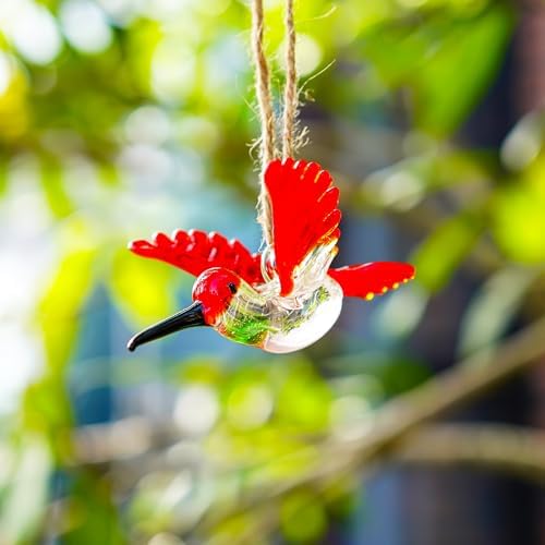 Handmade Glass Hummingbird Xmas Ornament