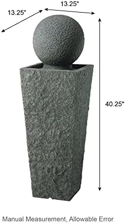 Glitzhome Modern Sphere Water Fountain with LED Light