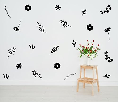 Wildflower Wall Decals Botanical Art for Kids Room