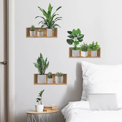 Green Plants Potted Wall Stickers for Home Decor