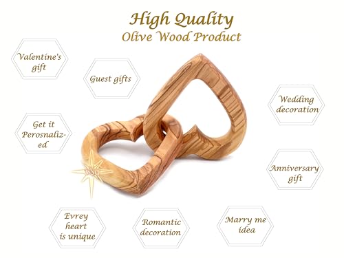 Customized Wooden Interlocking Heart Decor