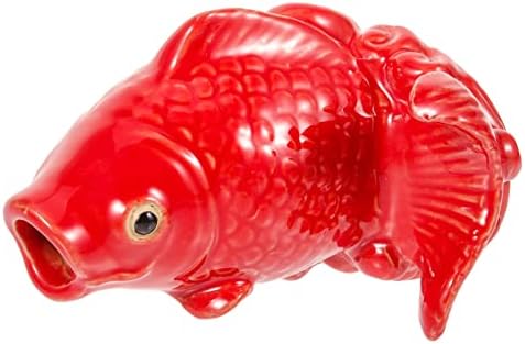 TOYANDONA Ceramic Carp Fountain Ornament for Garden Decor