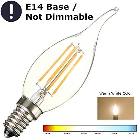 Chrasy E14 Base LED Bulbs 4W 10 Pack Warm White Candle Lamp Bulb