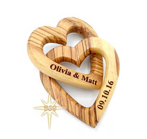 Customized Wooden Interlocking Heart Decor
