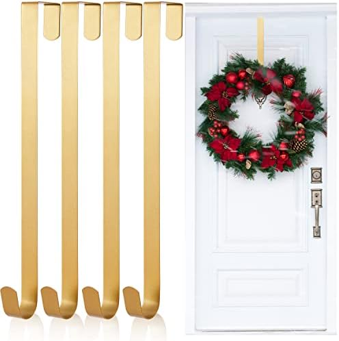 Kederwa 4 Pack Gold Wreath Hangers for Front Door