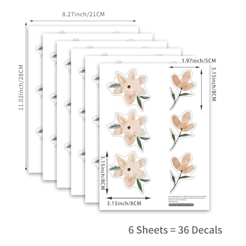 YouRfocus Daisy Wall Decals 36 PCS Orange