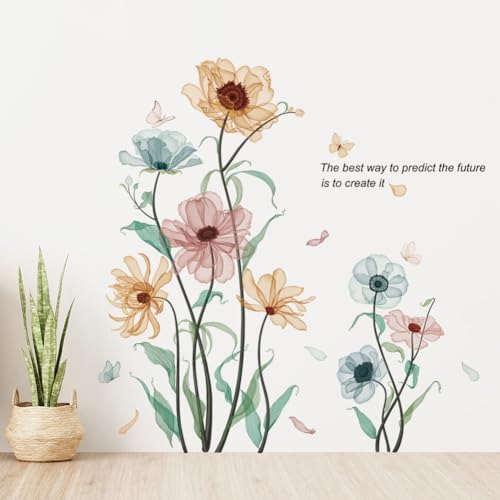 Colorful Flowers Wall Decals for Girls Bedroom