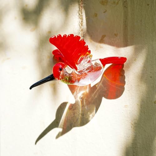Handmade Glass Hummingbird Xmas Ornament