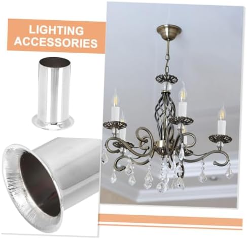 Zerodeko 4pcs Iron Chandelier Base Sleeves for Candle Light Covers